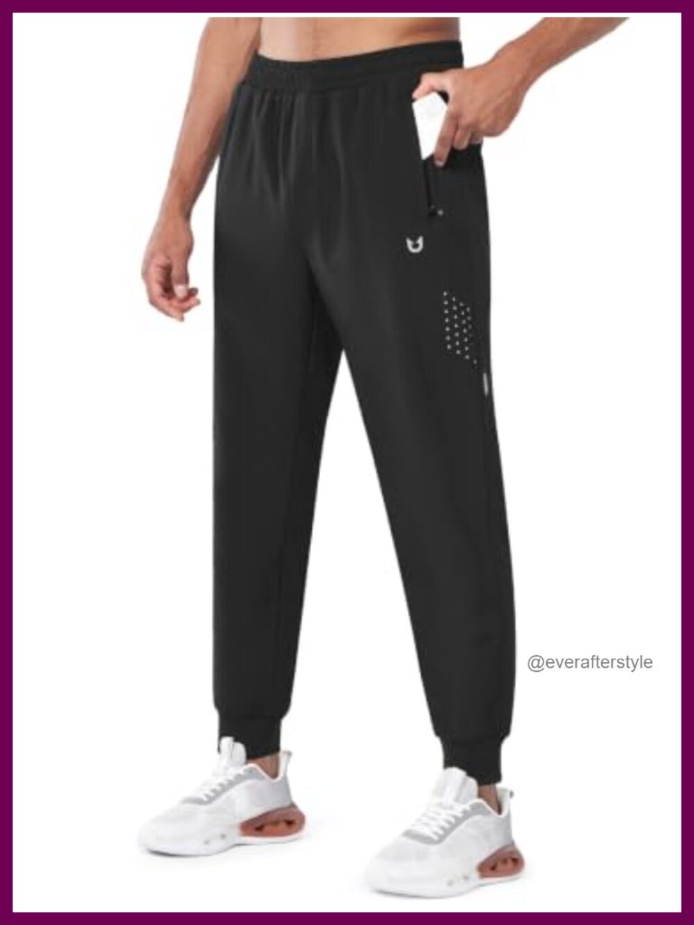 Men's Fleece Lined Winter Joggers Zipper Pockets Athletic Sweatpants